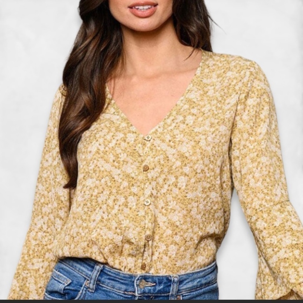 Boho Layered Bell Sleeved Bodysuit NWT